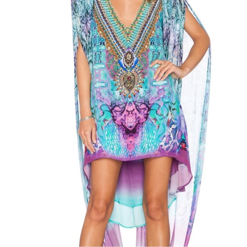 Camilla Teal and Purple High Low Dress